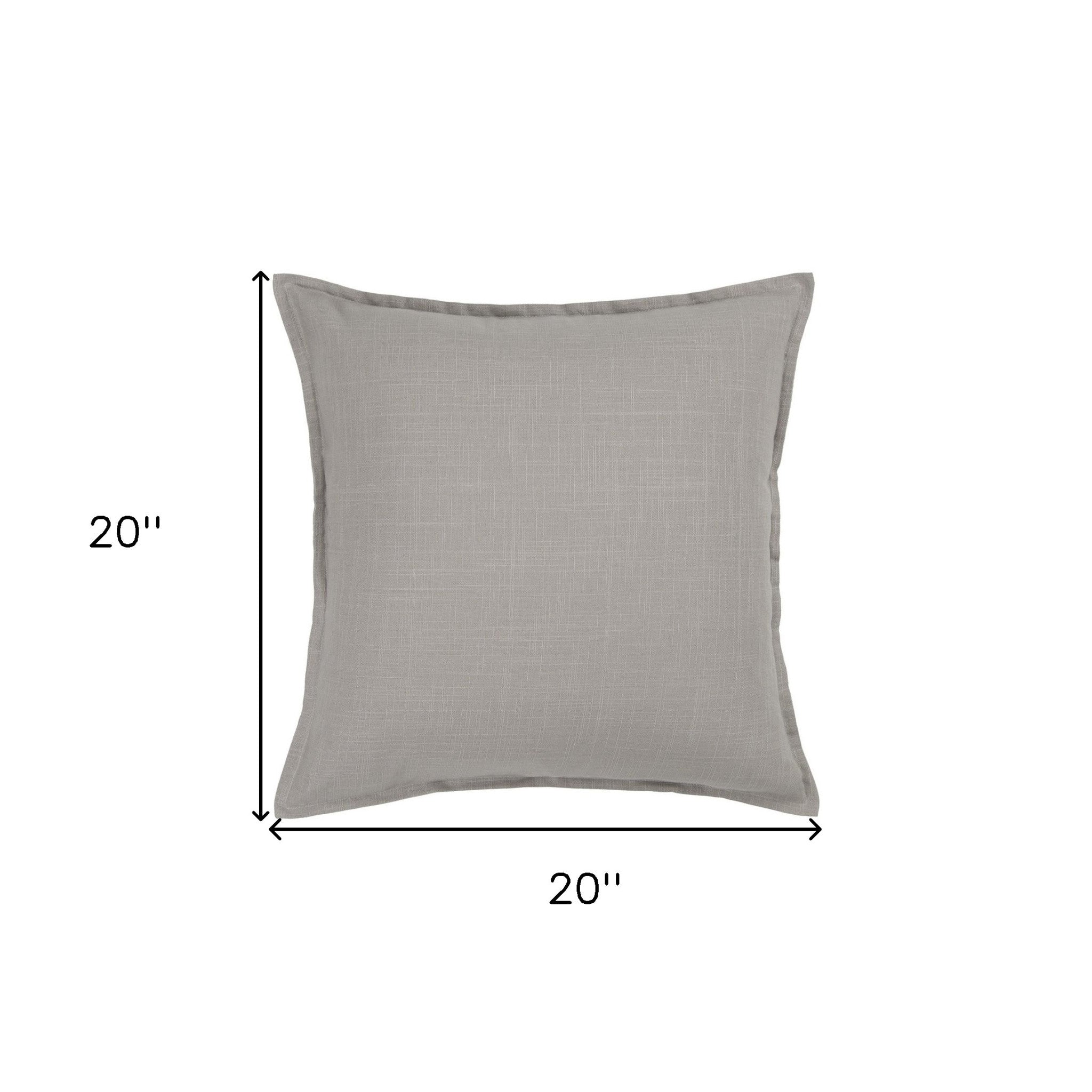 20" Brown Cotton Throw Pillow