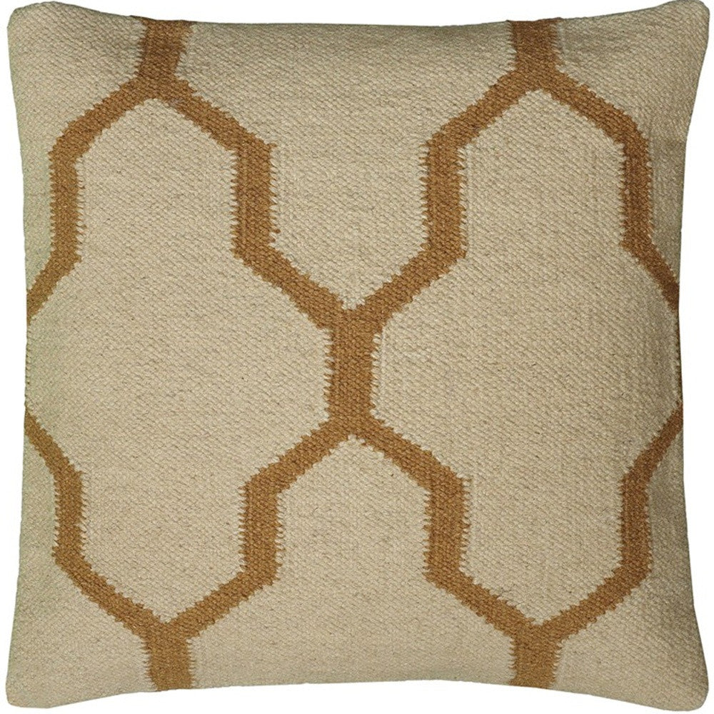 18" Natural Cotton Throw Pillow