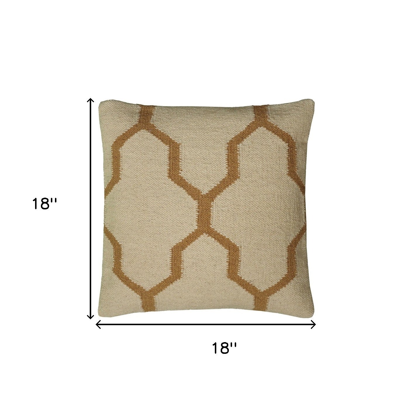 18" Natural Cotton Throw Pillow