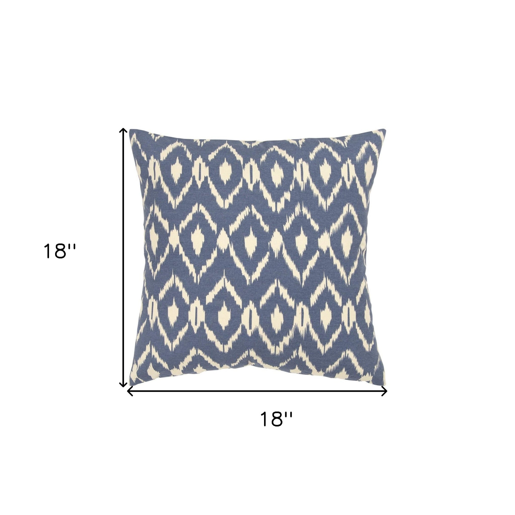 18" Navy Cotton Throw Pillow