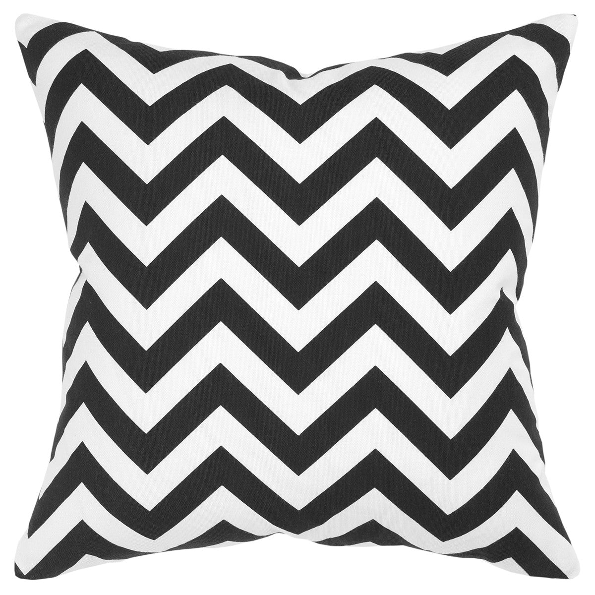 18" Black and Ivory Cotton Throw Pillow