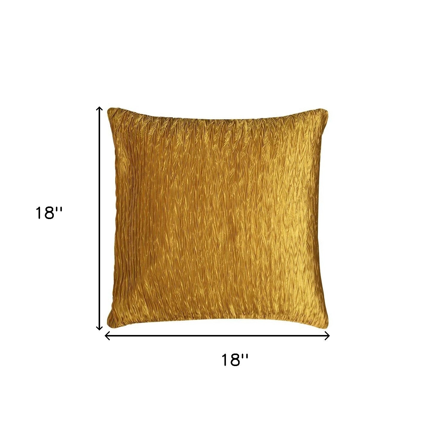 18" Gold Cotton Throw Pillow