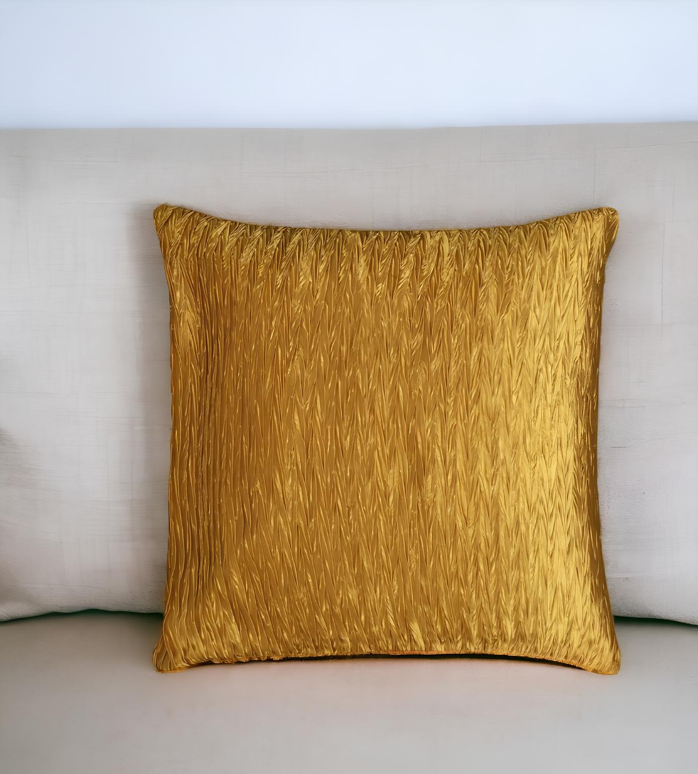 18" Gold Cotton Throw Pillow