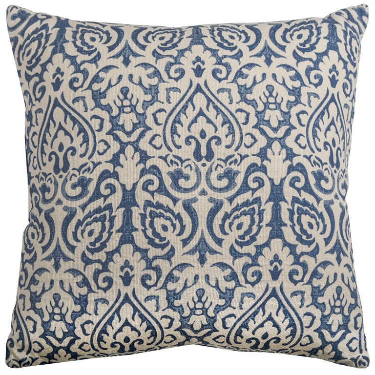 22" Navy Cotton Throw Pillow