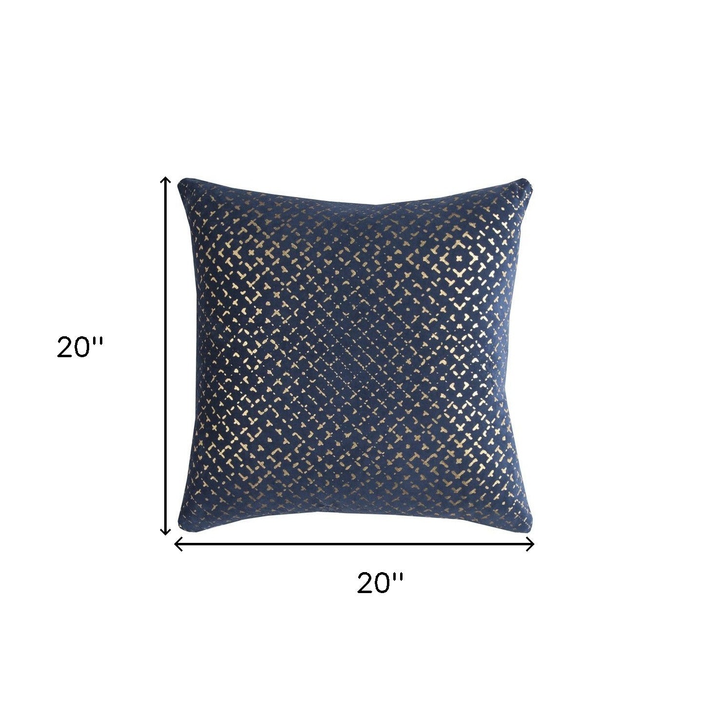 20" Navy Cotton Throw Pillow