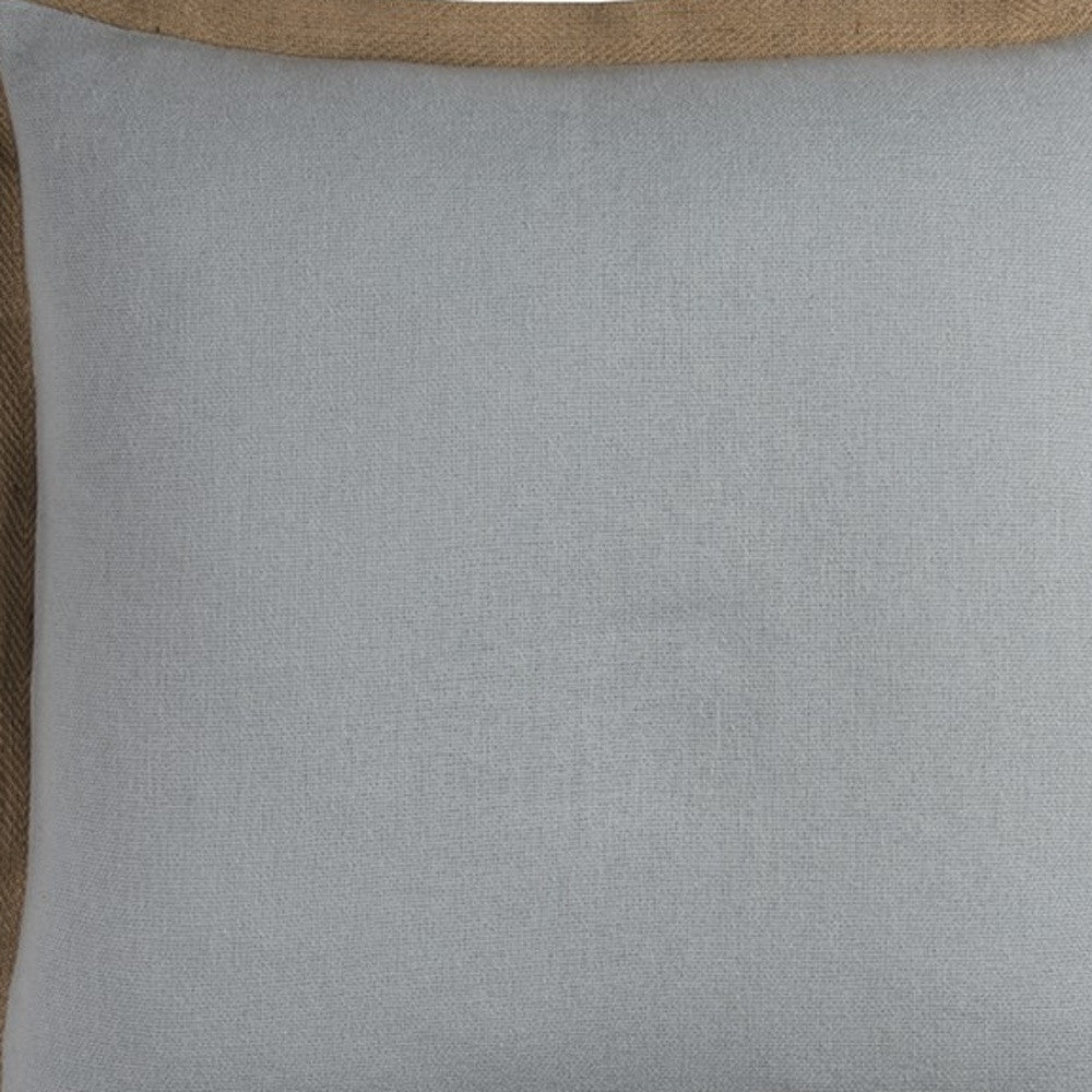 22" Light Blue Cotton Throw Pillow