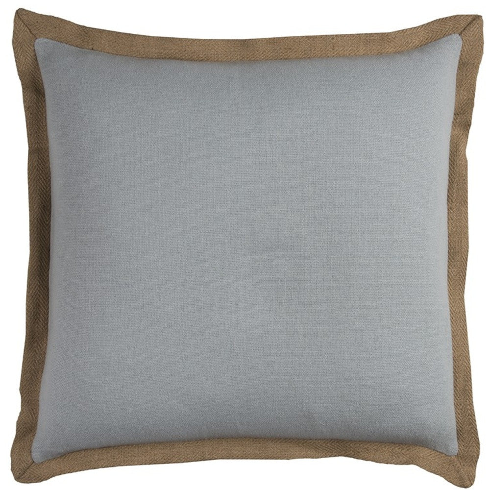 22" Light Blue Cotton Throw Pillow