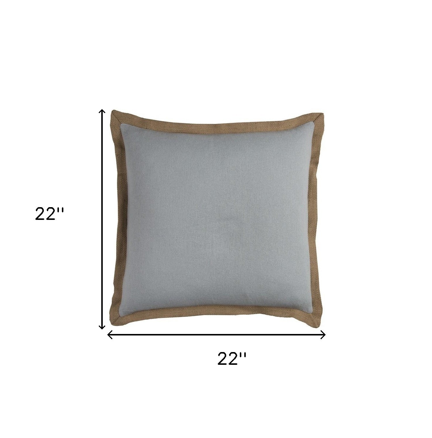 22" Light Blue Cotton Throw Pillow