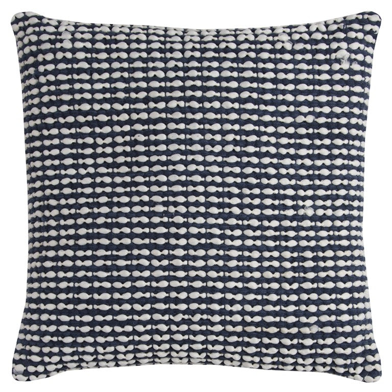 20" X 20" Blue and White Weave Cotton Zippered Pillow