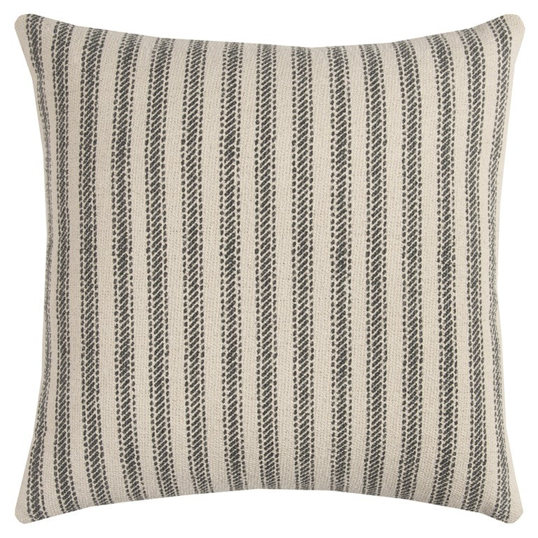 Gray Natural Ticking Stripe Throw Pillow