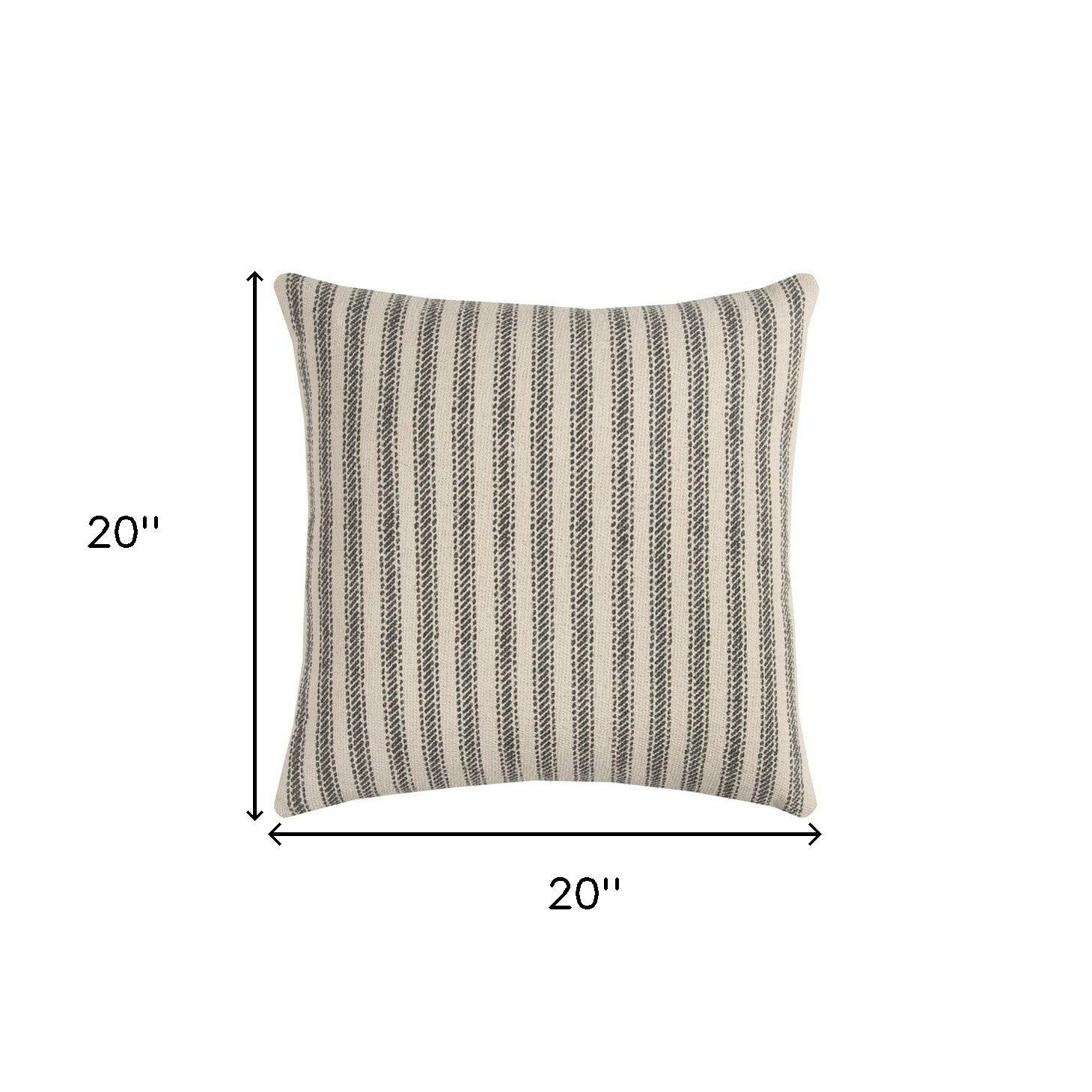 Gray Natural Ticking Stripe Throw Pillow