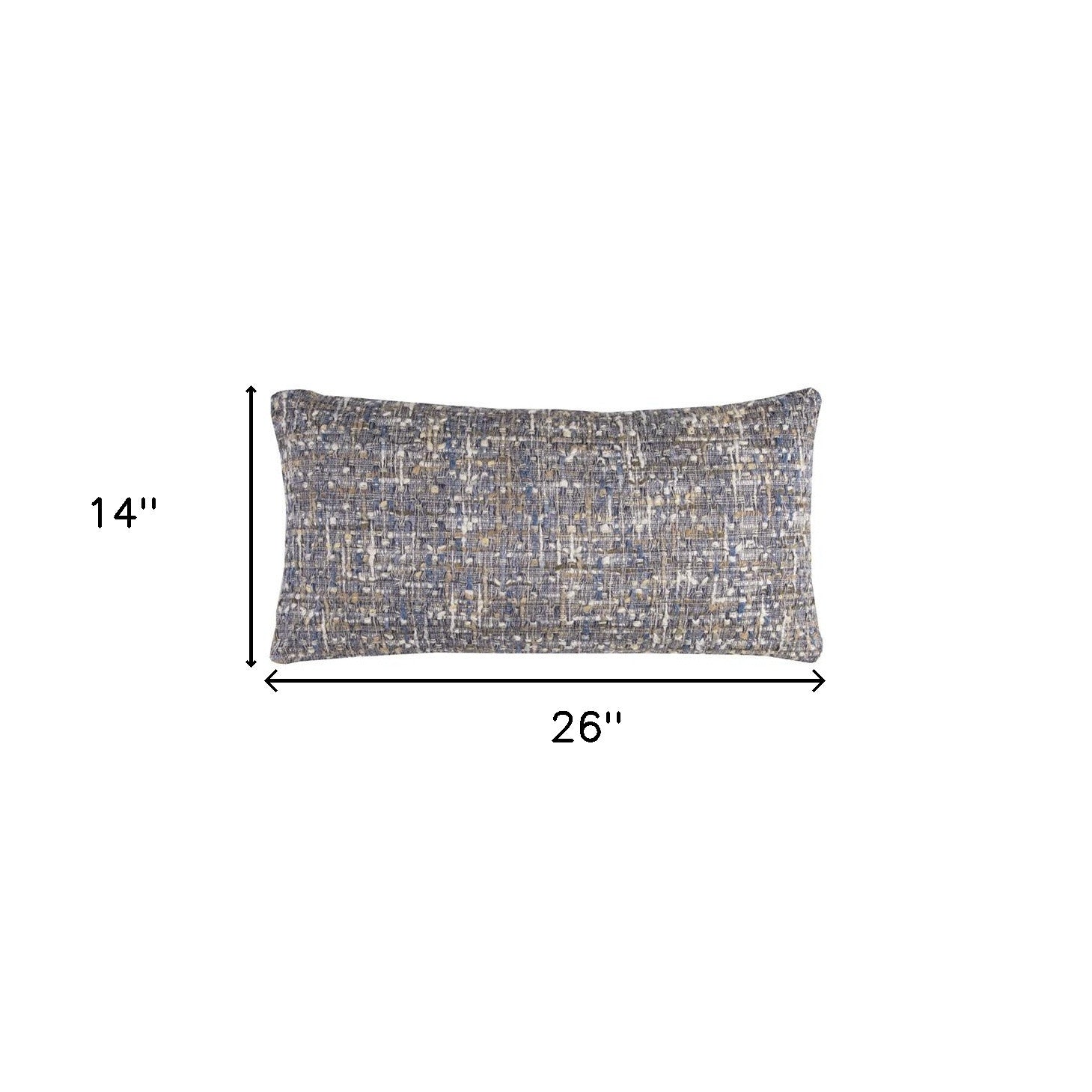 Blue Gray Metallic Nubby Textured Lumbar Pillow