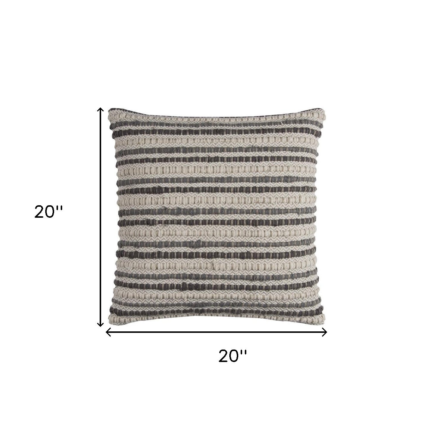 Ivory Beige Nubby Texture Bands Throw Pillow