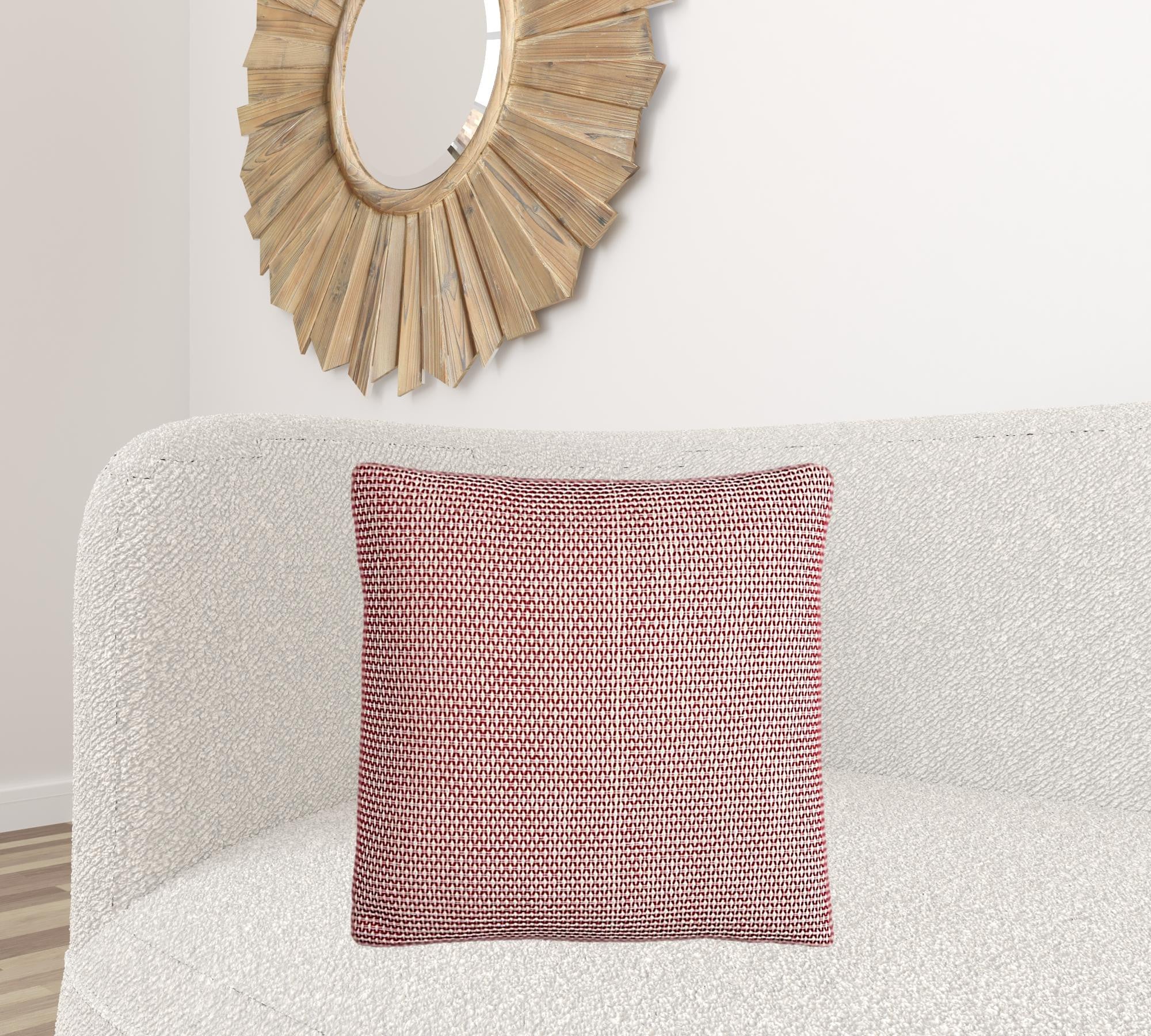 Red Ivory Scaled Diamond Pattern Throw Pillow