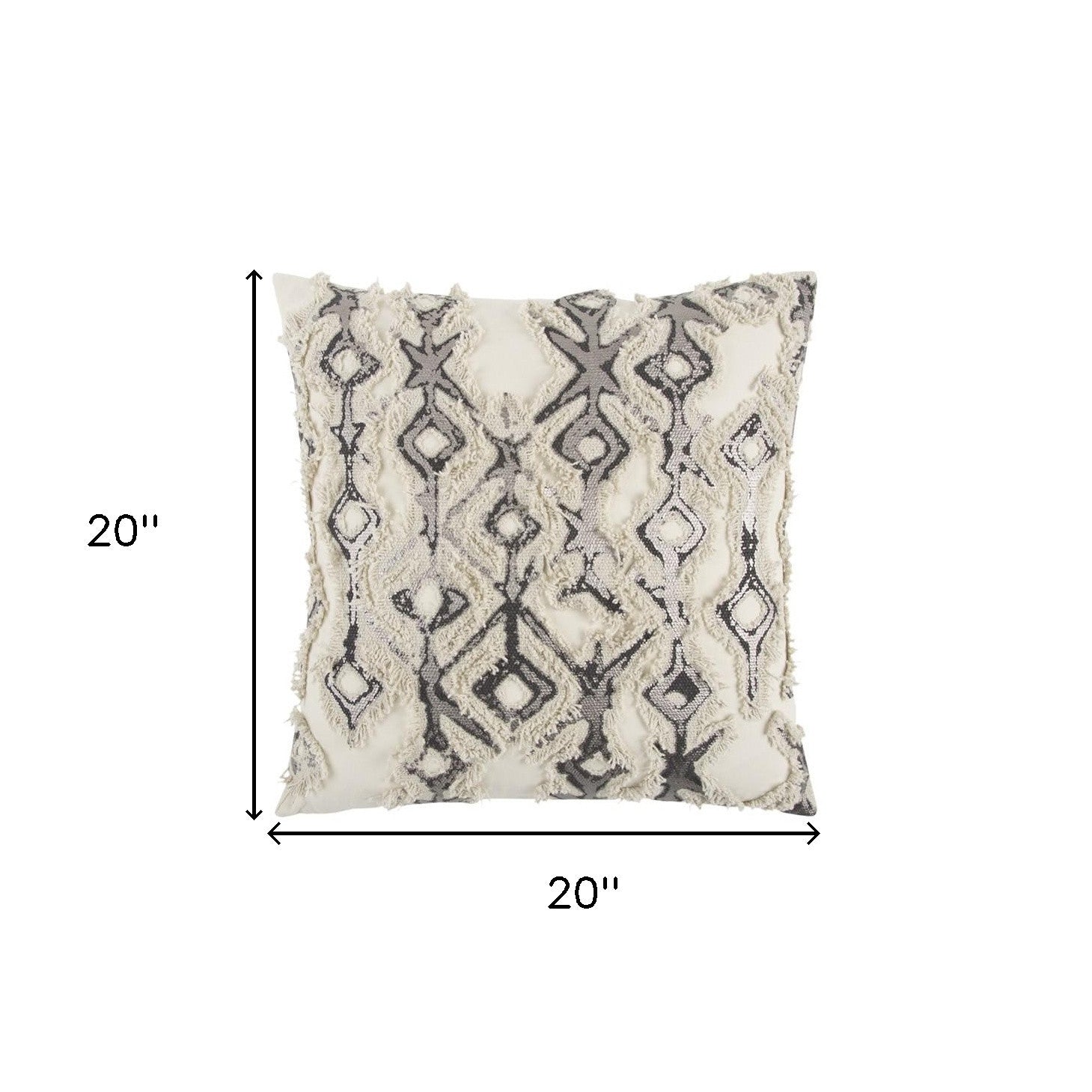 Ivory Gray Snakeskin Pattern Throw Pillow