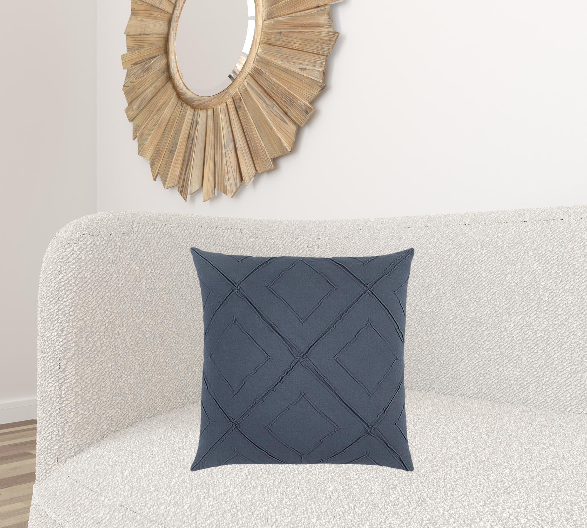 Blush Pin Tuck Diamond Pattern Throw Pillow