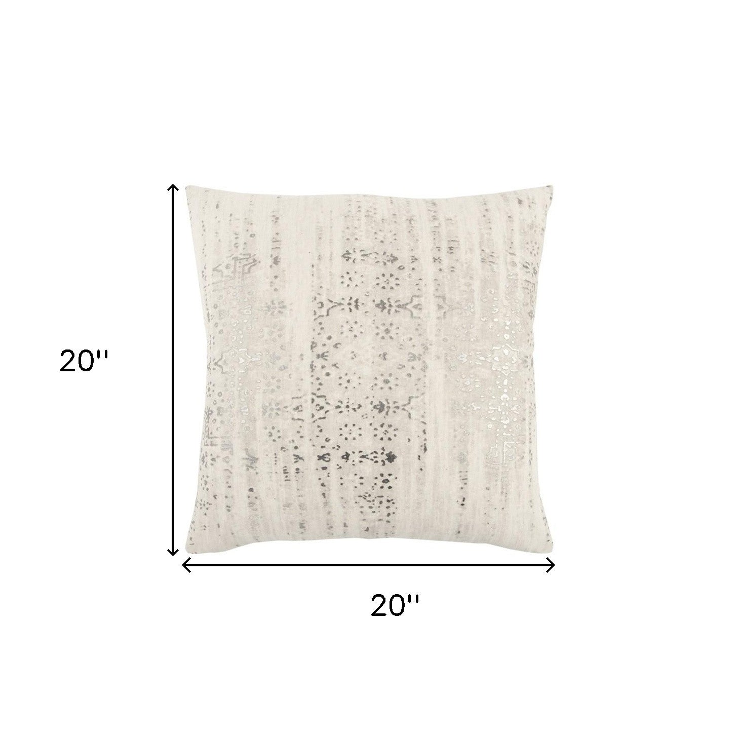 20 X 20 Natural Zippered 100% Cotton Throw Pillow