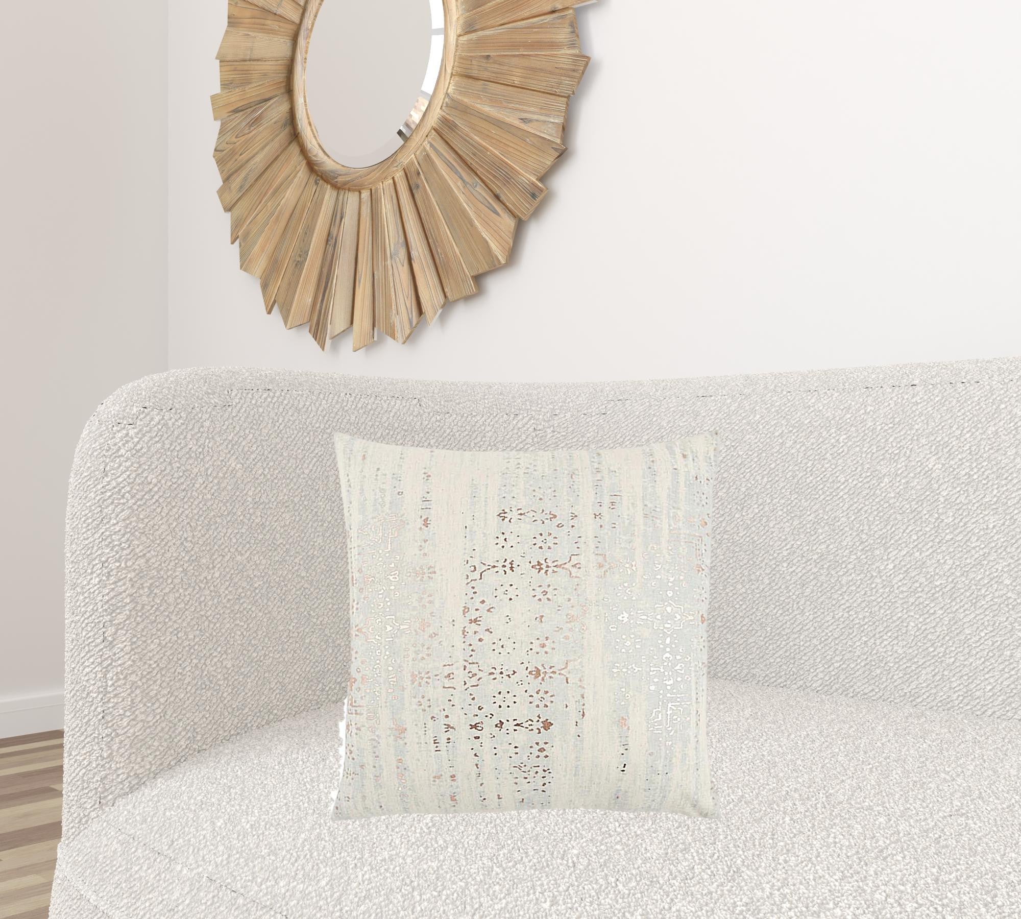 20 X 20 Natural Zippered 100% Cotton Throw Pillow