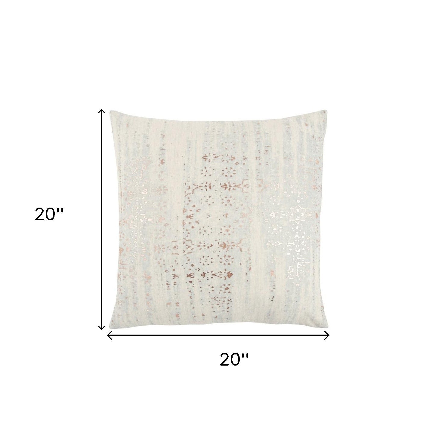 20 X 20 Natural Zippered 100% Cotton Throw Pillow