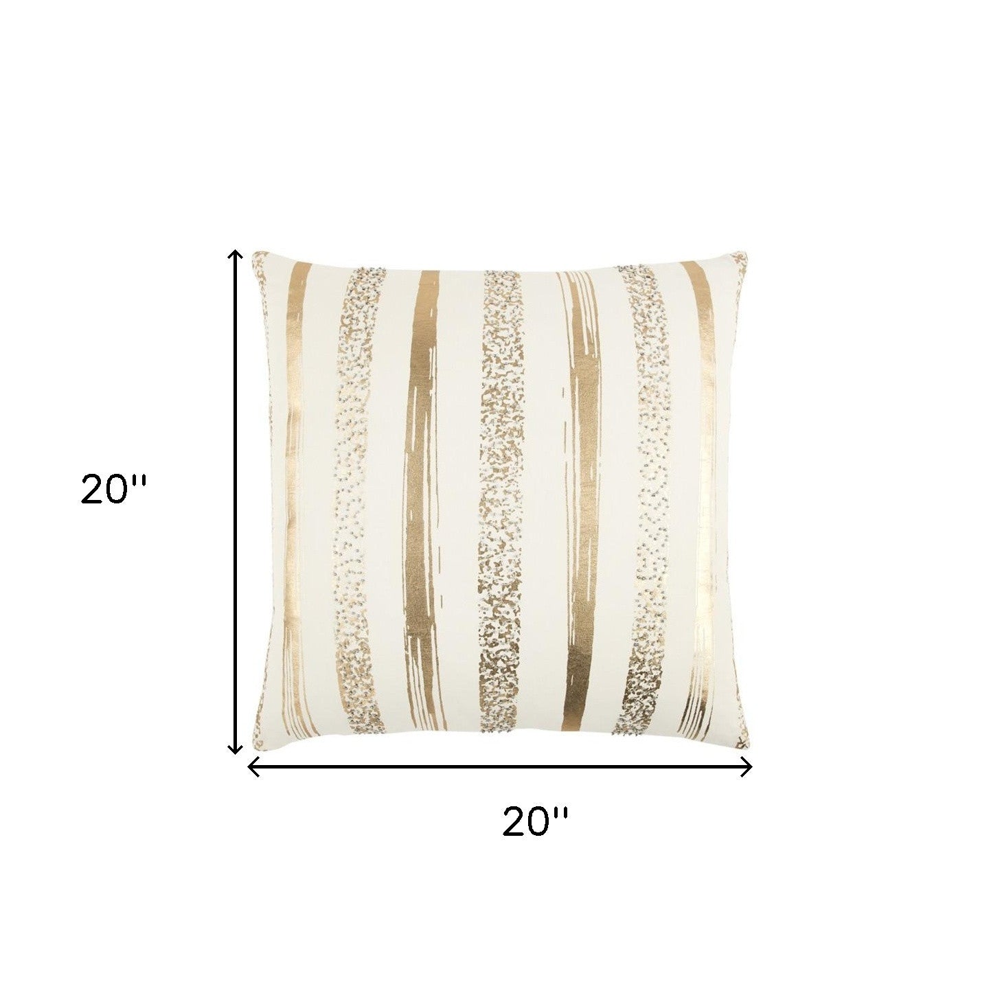 Silver and Gold Glam Stripe Beaded Throw Pillow