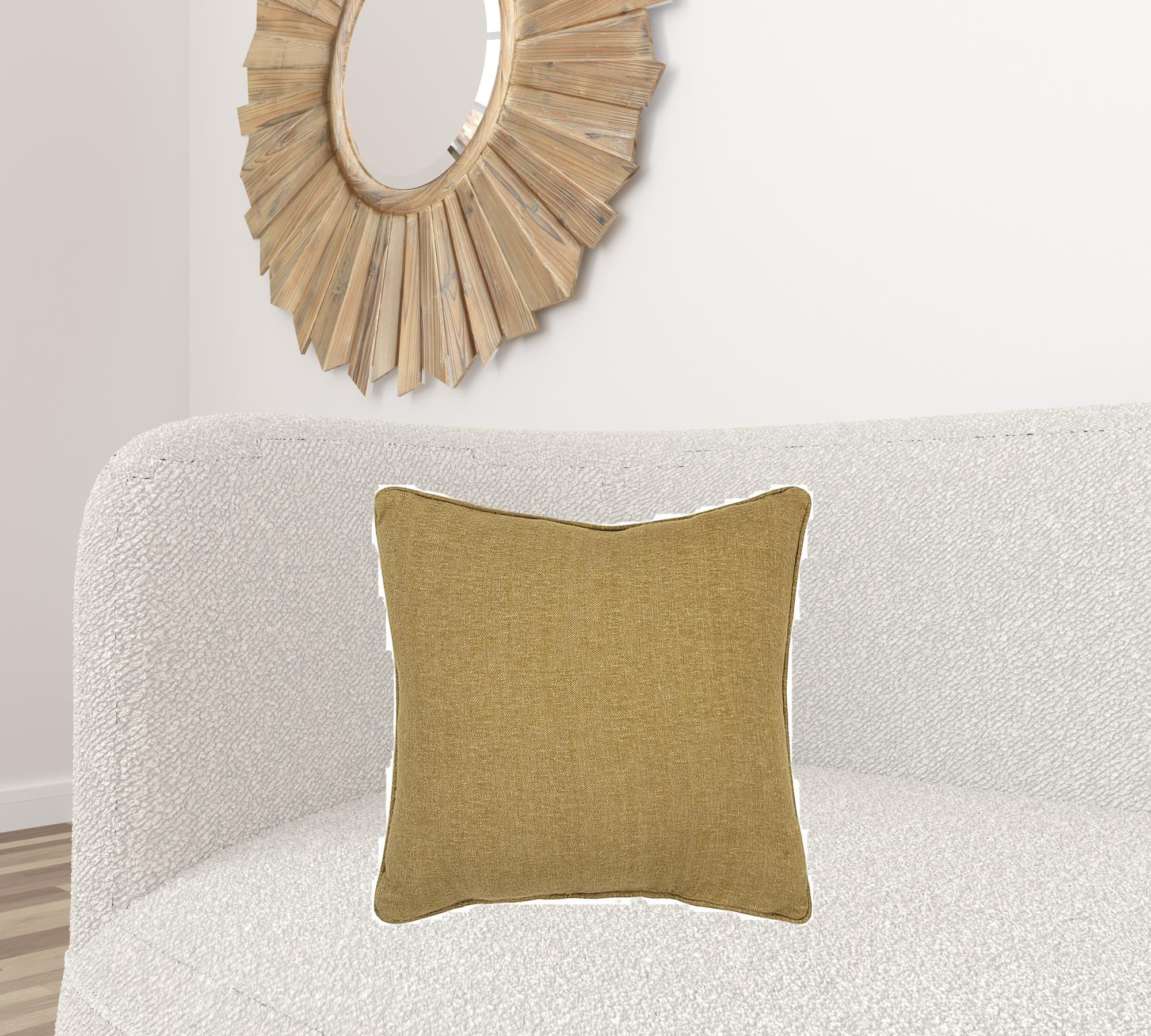 20" Brown Cotton Throw Pillow