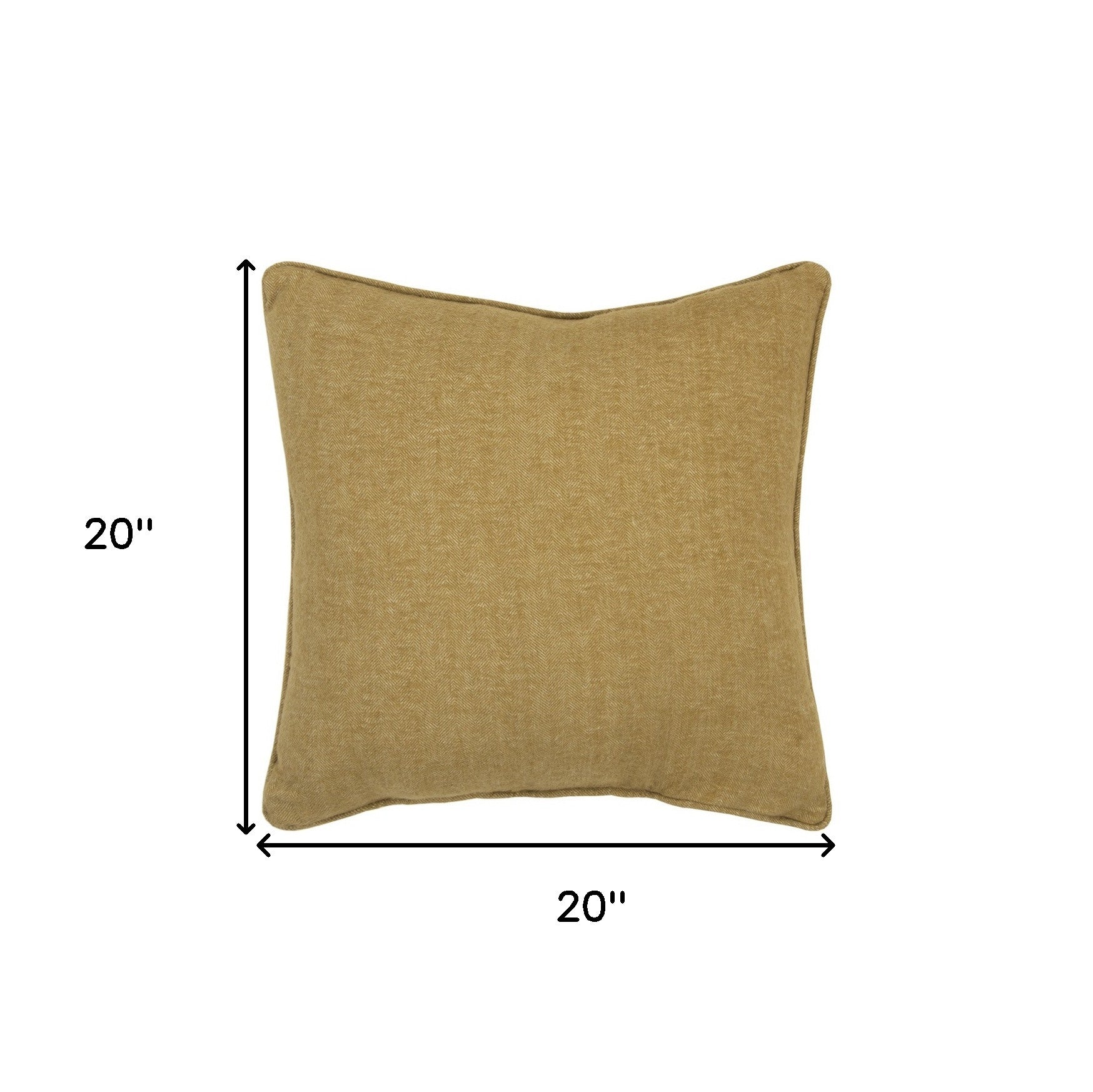 20" Brown Cotton Throw Pillow