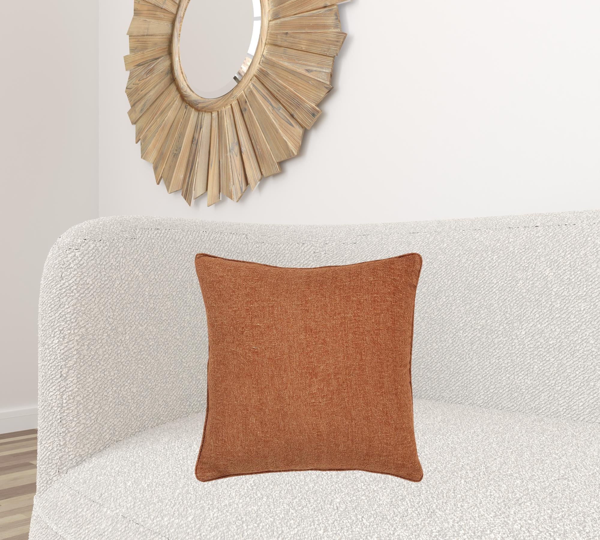 20" Brown Cotton Throw Pillow