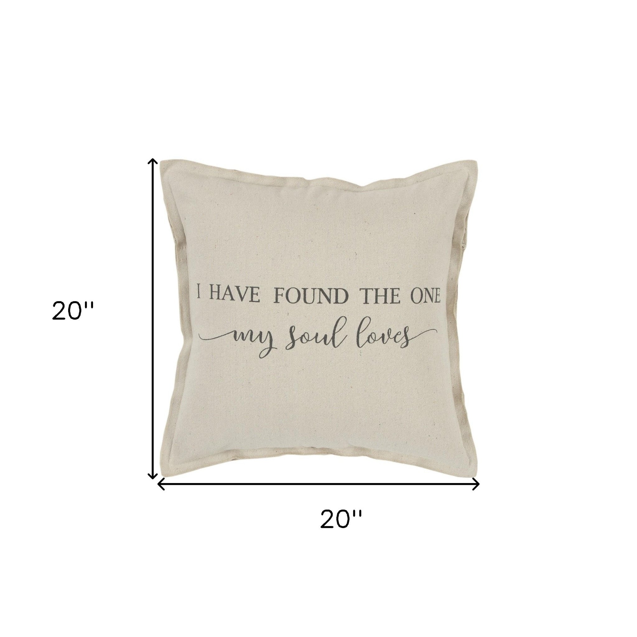 Gray Taupe Canvas Found the One Throw Pillow