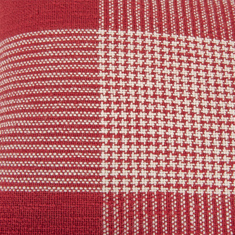 Red White Plaid Pattern Throw Pillow