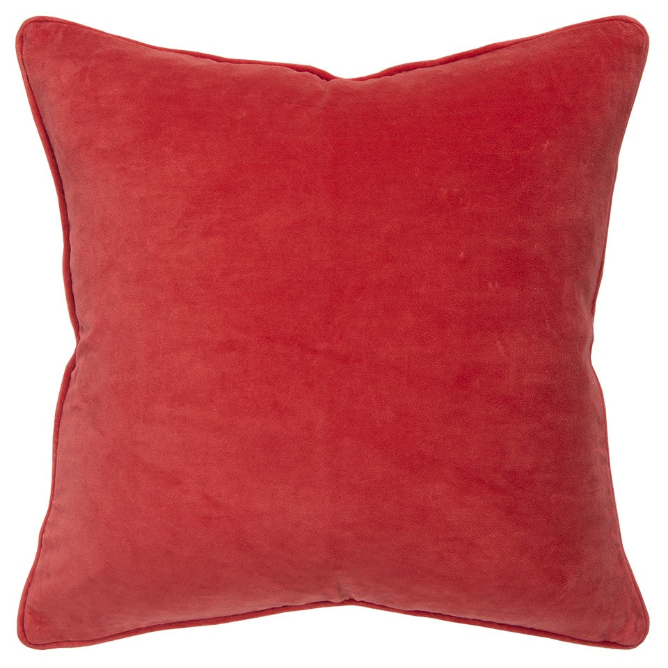 20" Red Cotton Throw Pillow