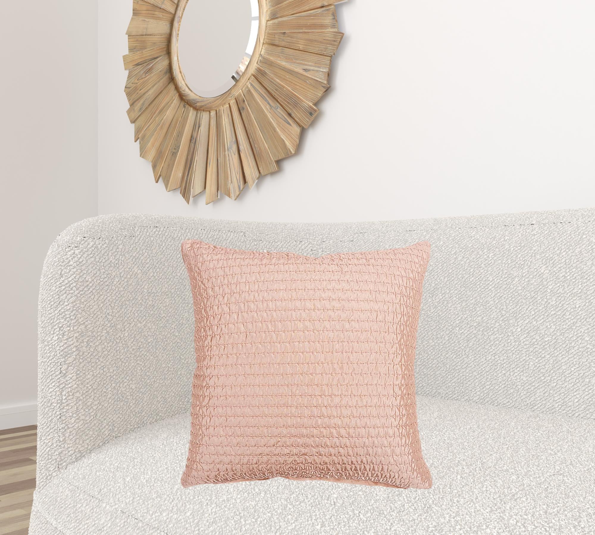 Blush Smooth Weaved Modern Throw Pillow