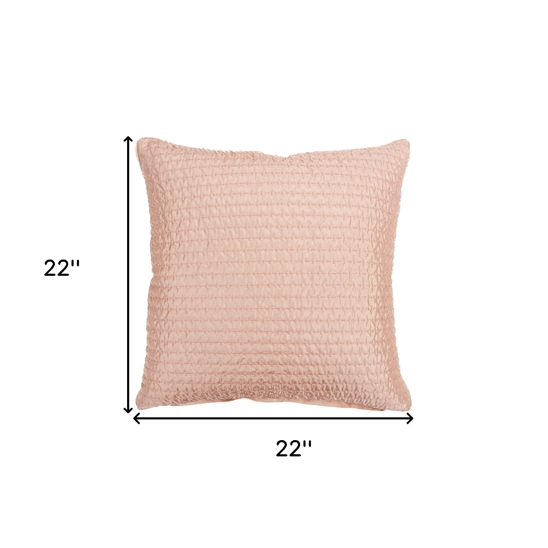 Blush Smooth Weaved Modern Throw Pillow