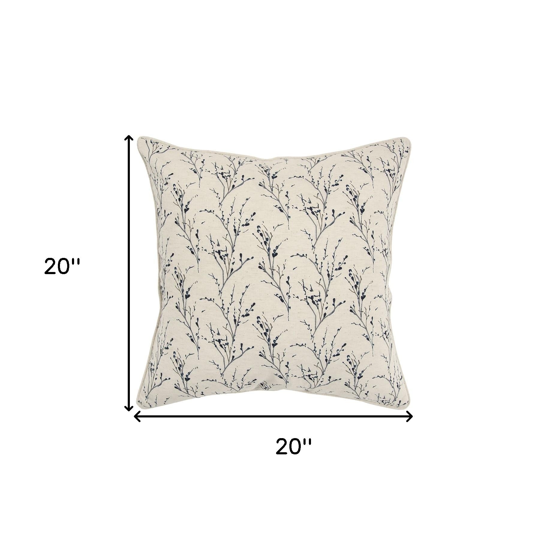 20" Berry Tiny Floral Buds Throw Pillow