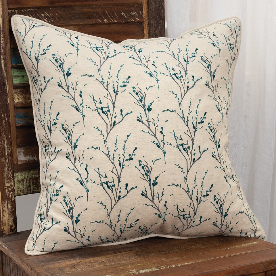 20" Berry Tiny Floral Buds Throw Pillow