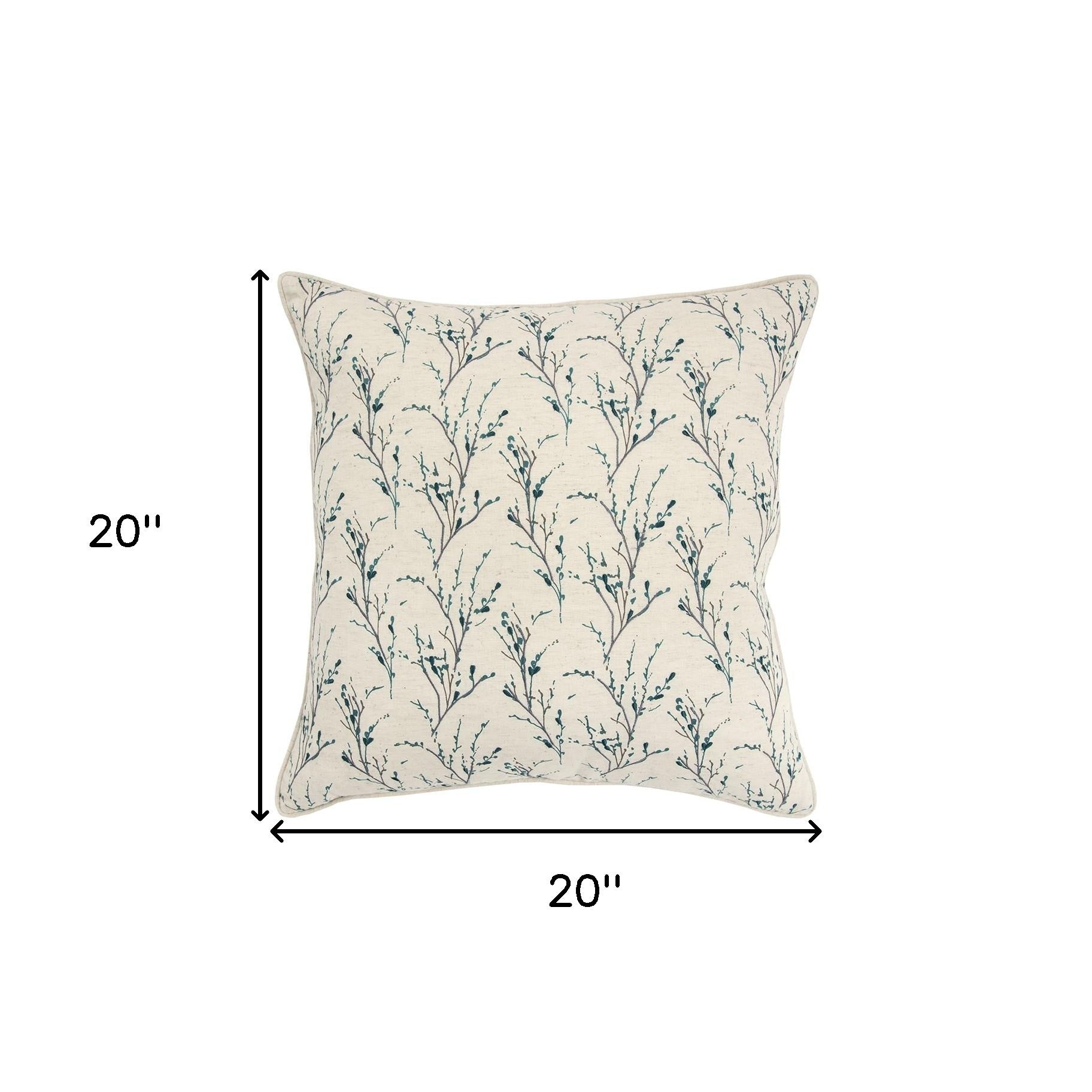 20" Berry Tiny Floral Buds Throw Pillow