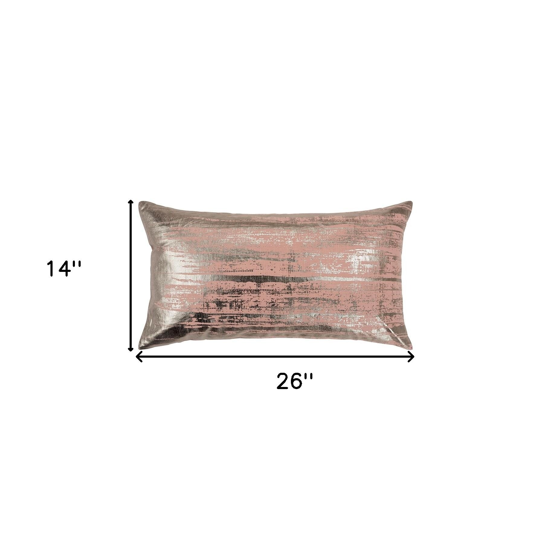 Silver Distressed Brush Stroke Lumbar Pillow