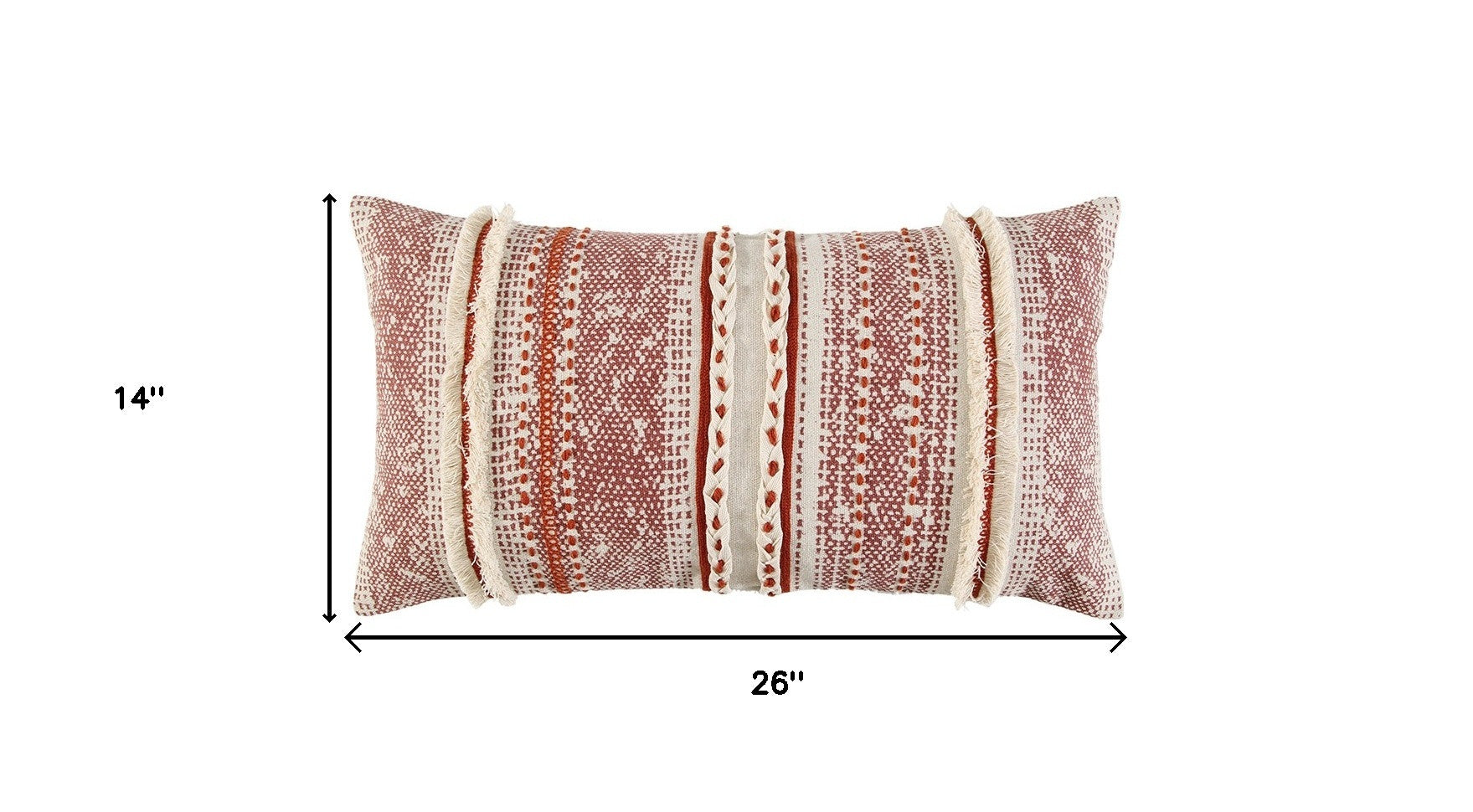 Brown Beige textural Bands Lumbar Pillow