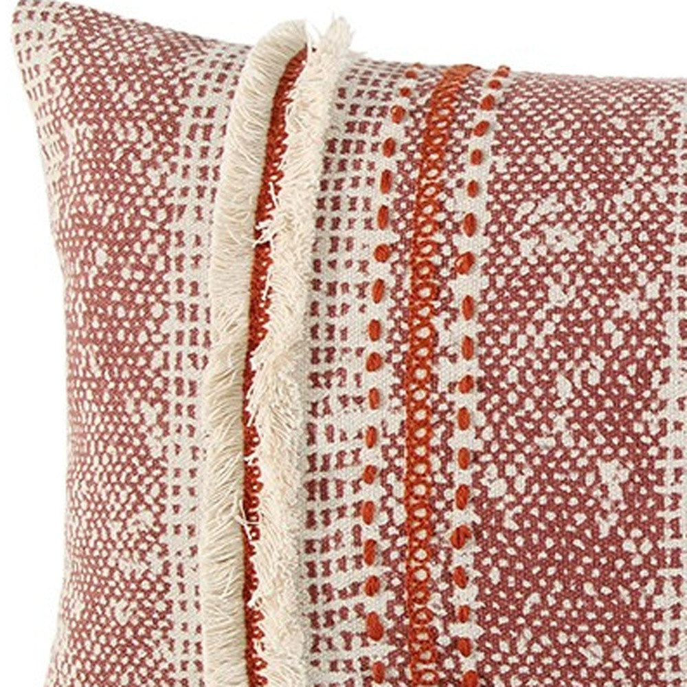 Brown Beige textural Bands Lumbar Pillow