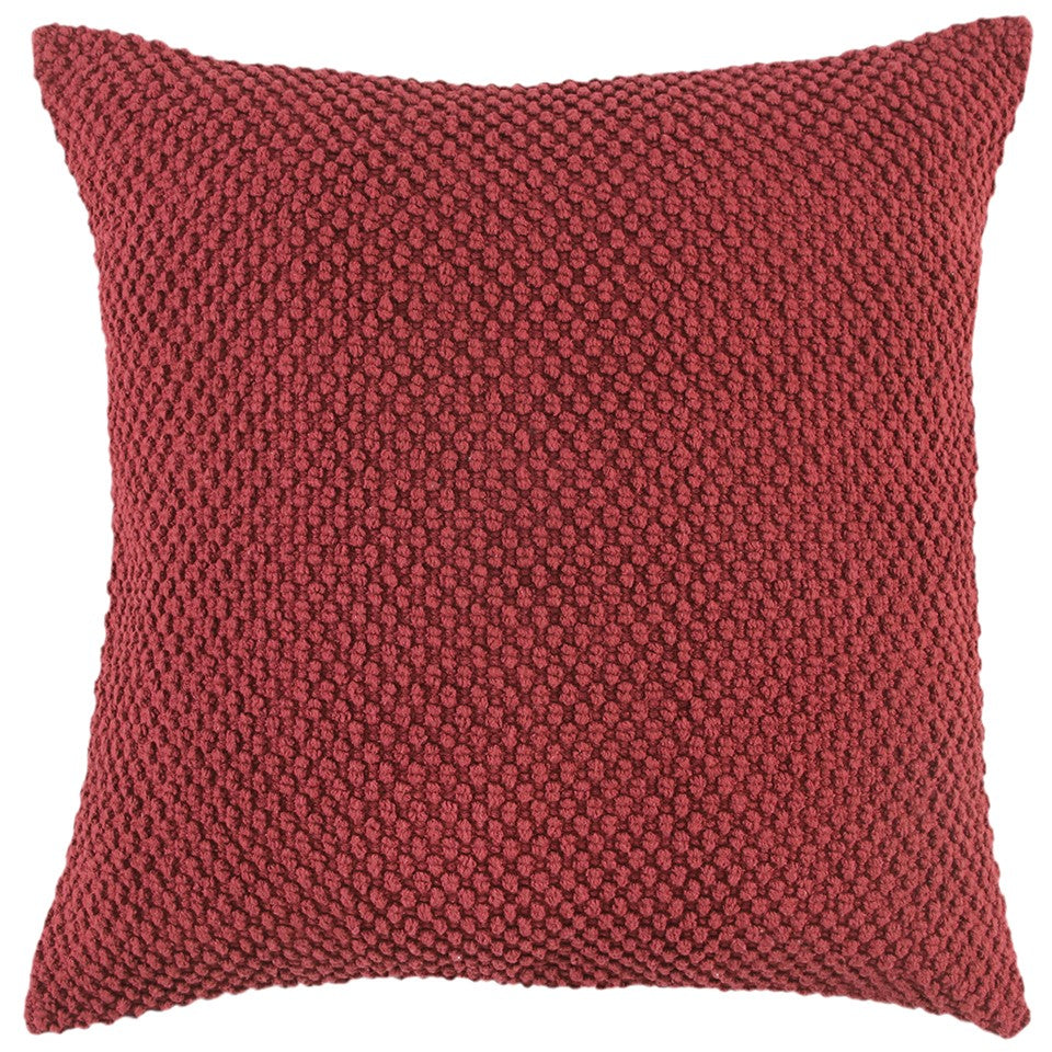 Deep Merlot Nubby Textured Modern Throw Pillow