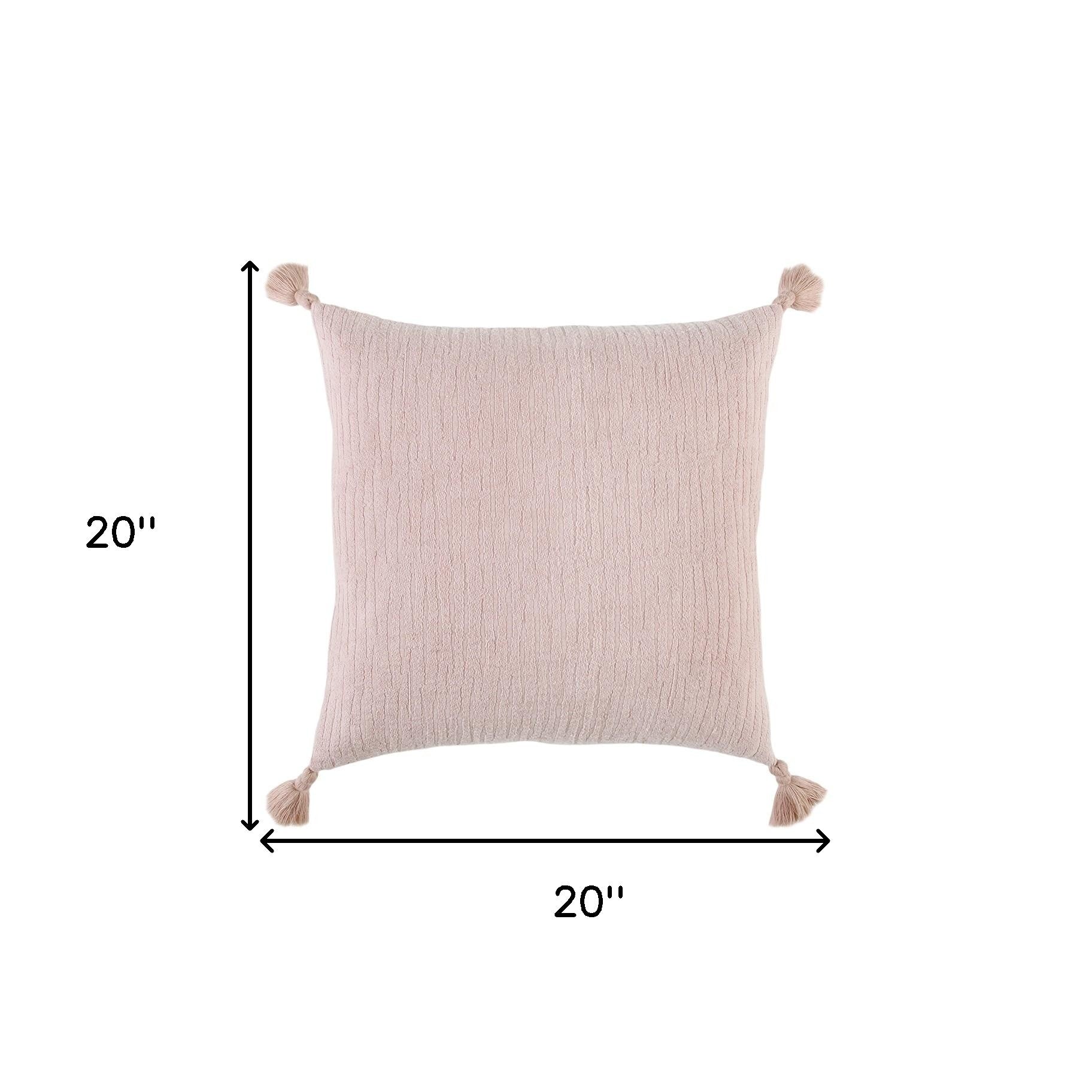 Blush Solid Tonal Abstract Stripe Throw Pillow