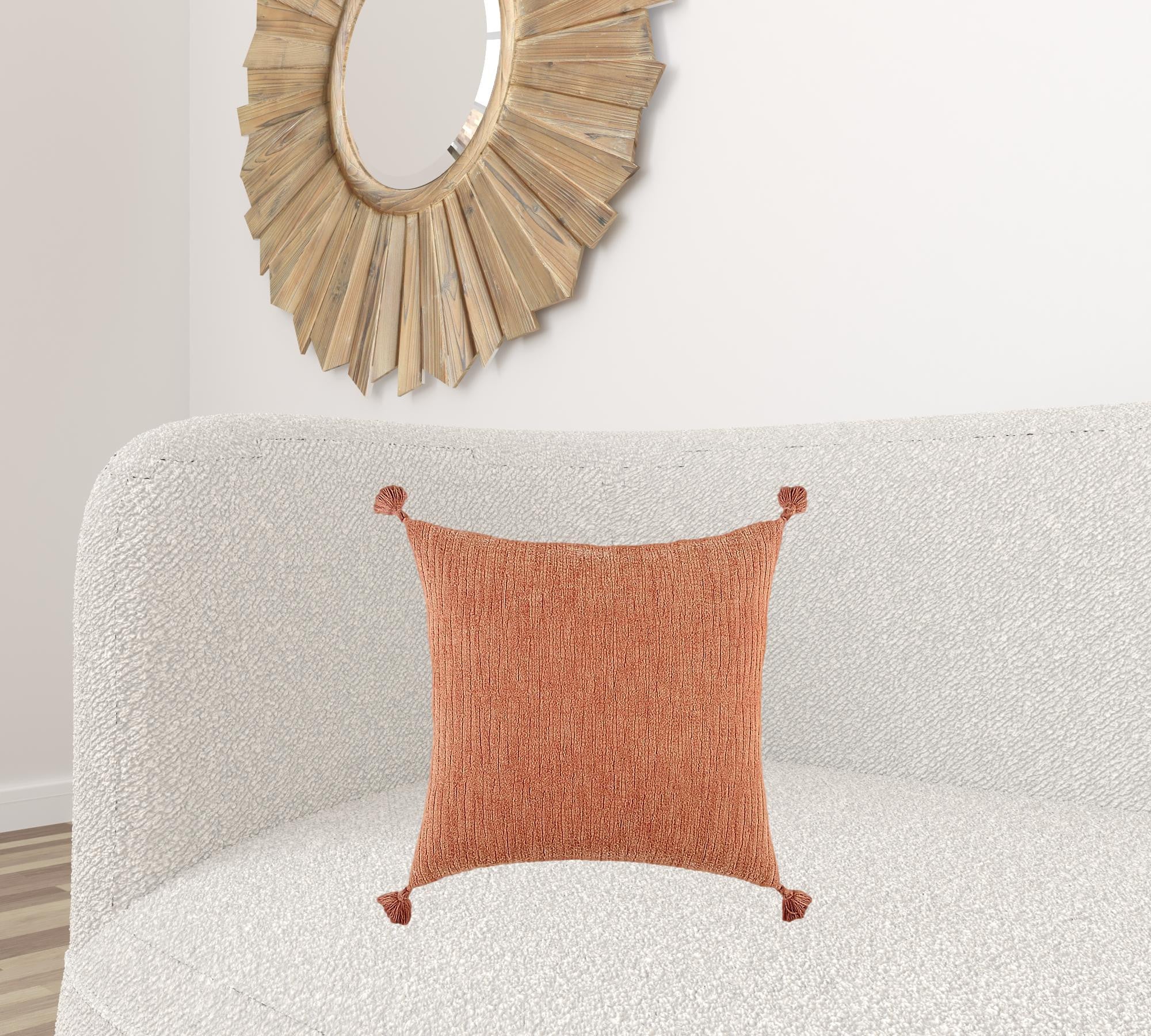 Blush Solid Tonal Abstract Stripe Throw Pillow