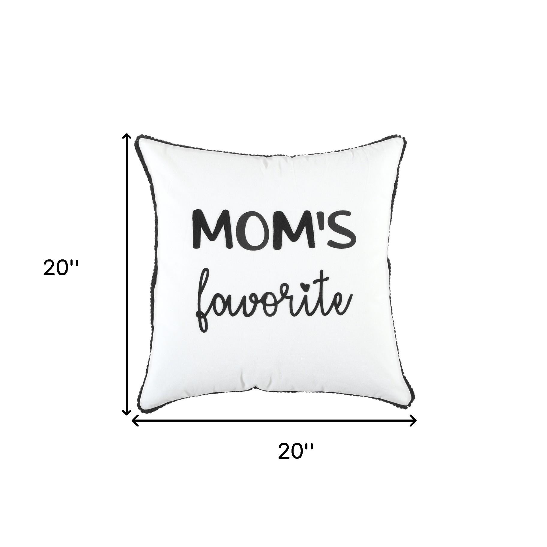 Black and White Moms Favorite Modern Throw Pillow