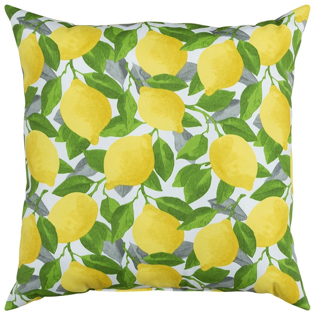 Set of Two 22" X 22" Yellow Indoor Outdoor Throw Pillow Cover & Insert