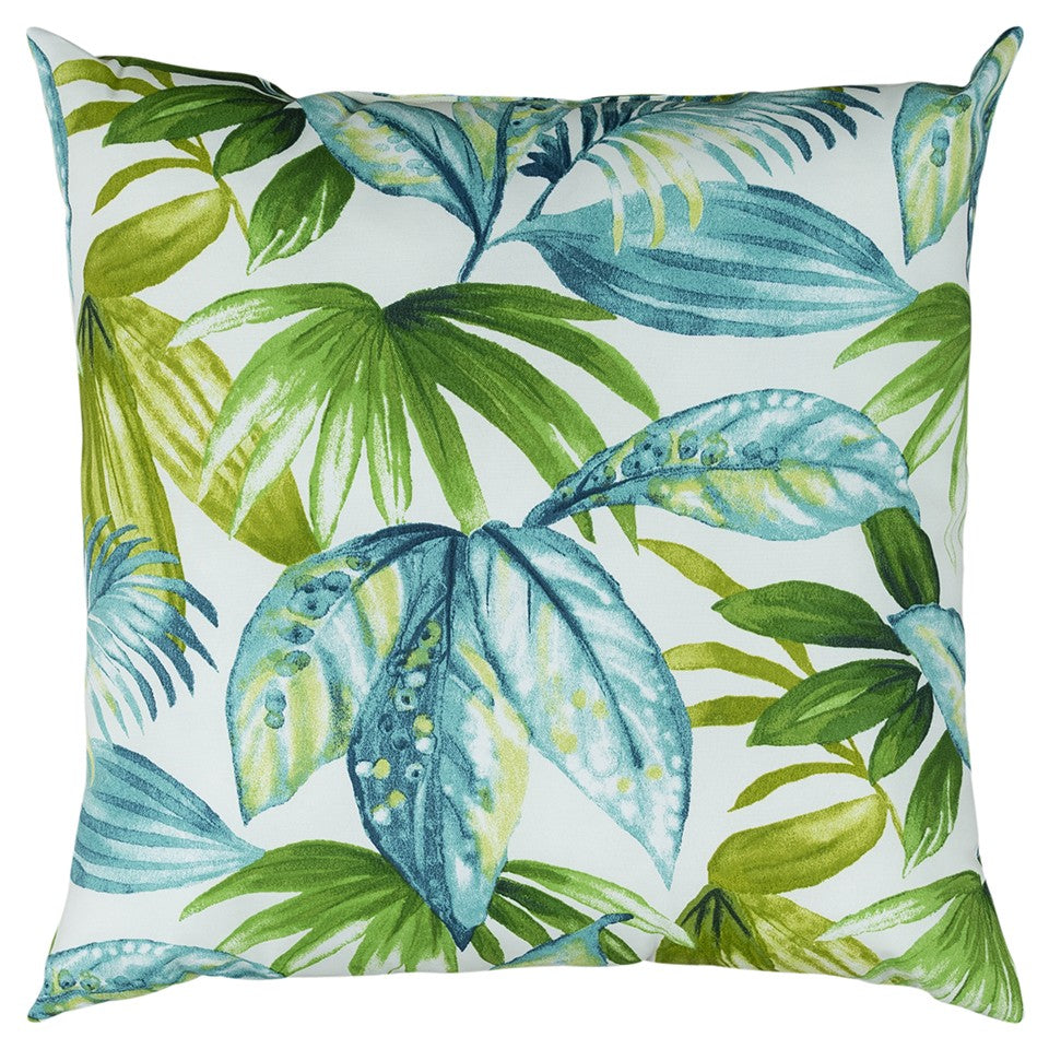 Set of Two 22" X 22" Blue and Green Indoor Outdoor Throw Pillow