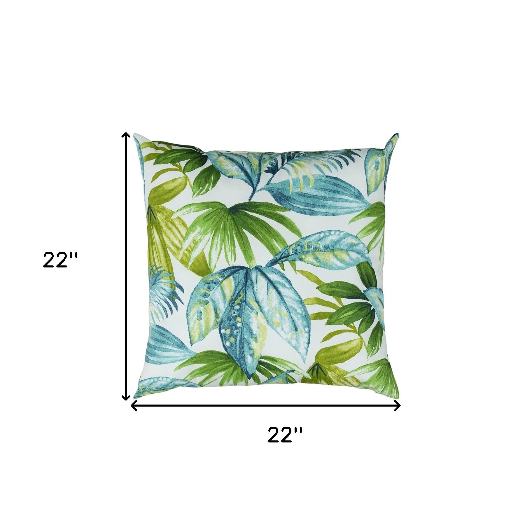 Set of Two 22" X 22" Blue and Green Indoor Outdoor Throw Pillow