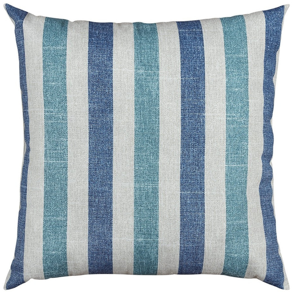 Set of Two 22" X 22" Blue Indoor Outdoor Throw Pillow Cover & Insert