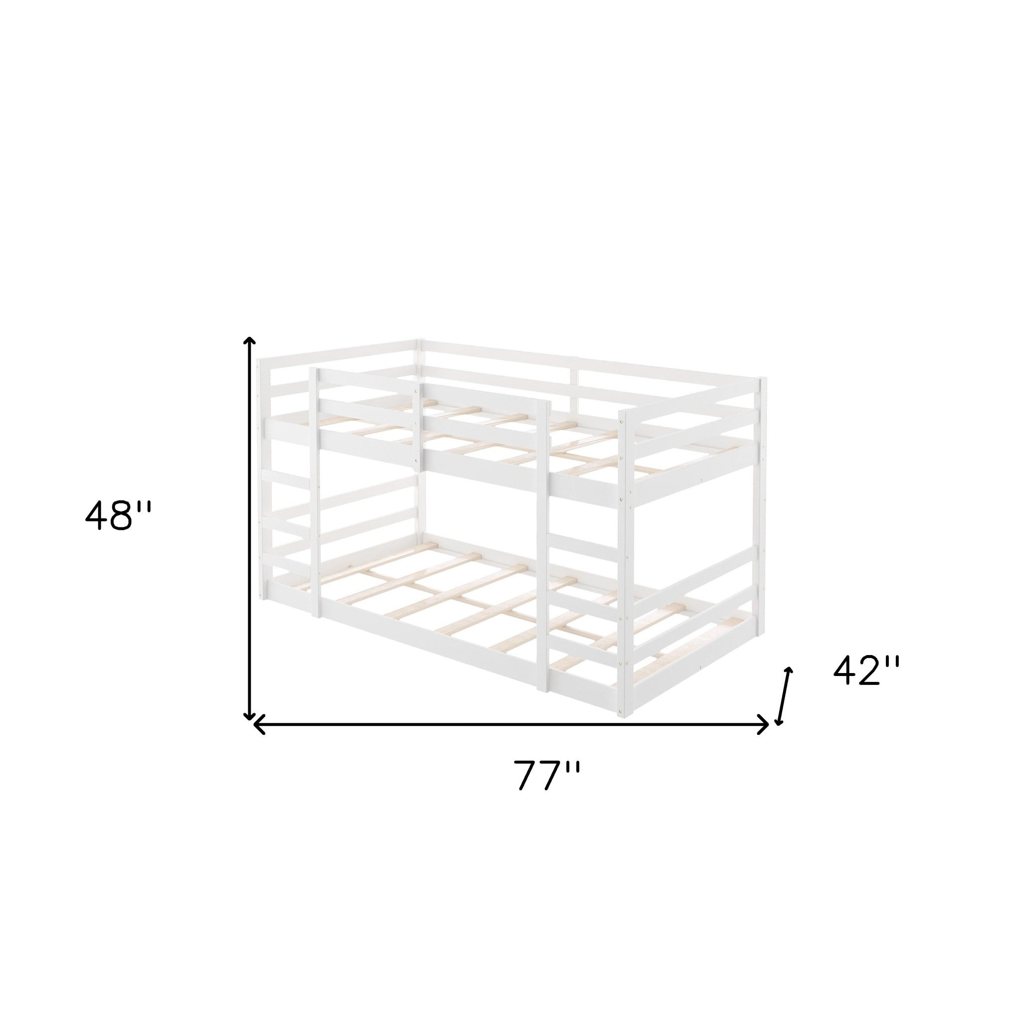 Pastel White Twin Over Twin Dual Ladder Bunk Bed