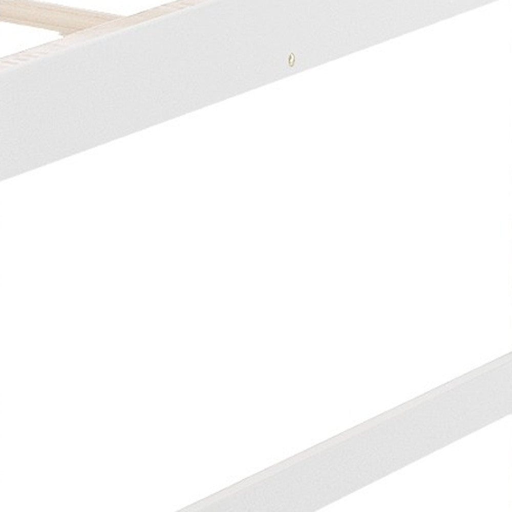 Pastel White Twin Over Twin Dual Ladder Bunk Bed