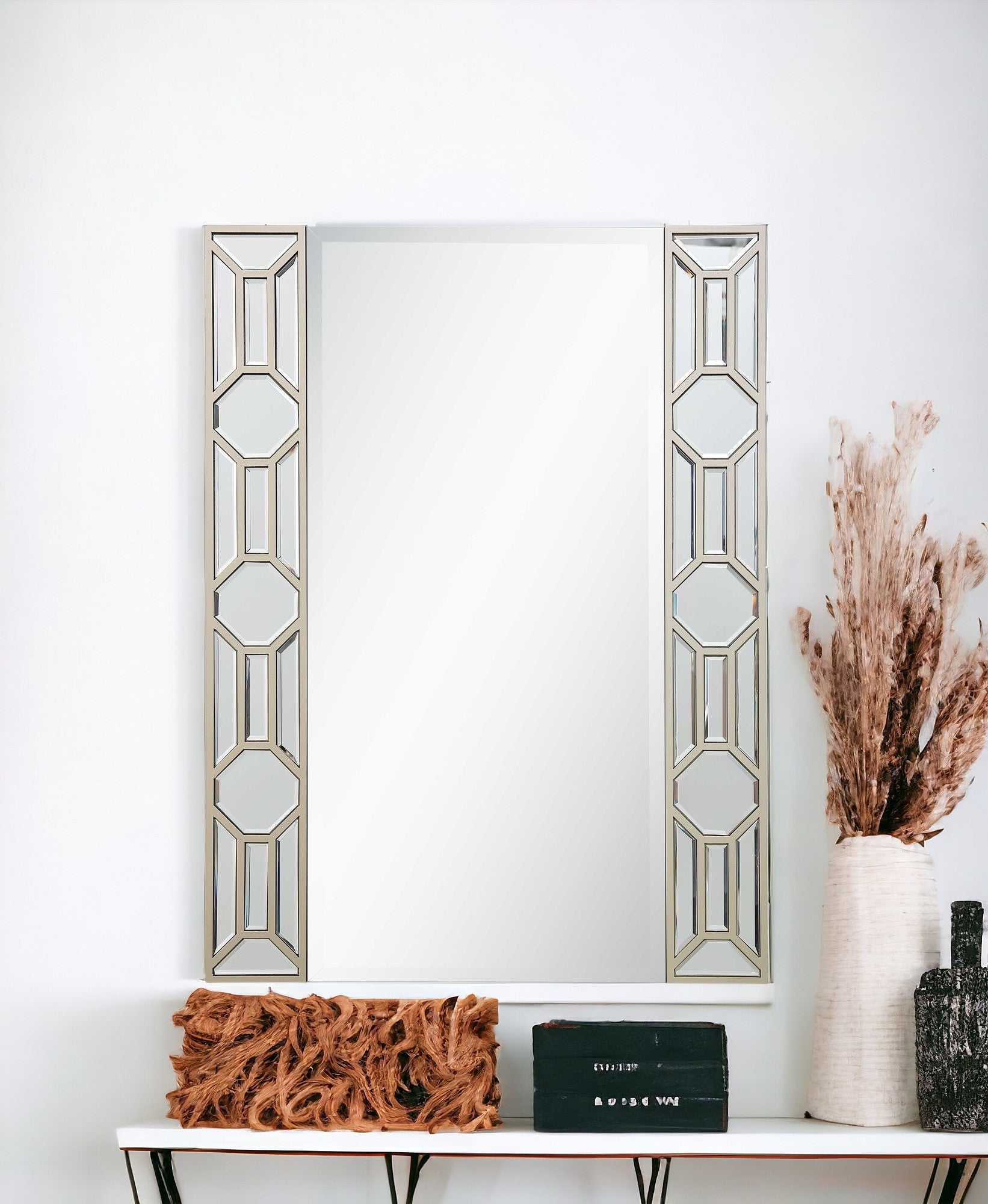 35" Champagne Accent Wood Framed Mirror