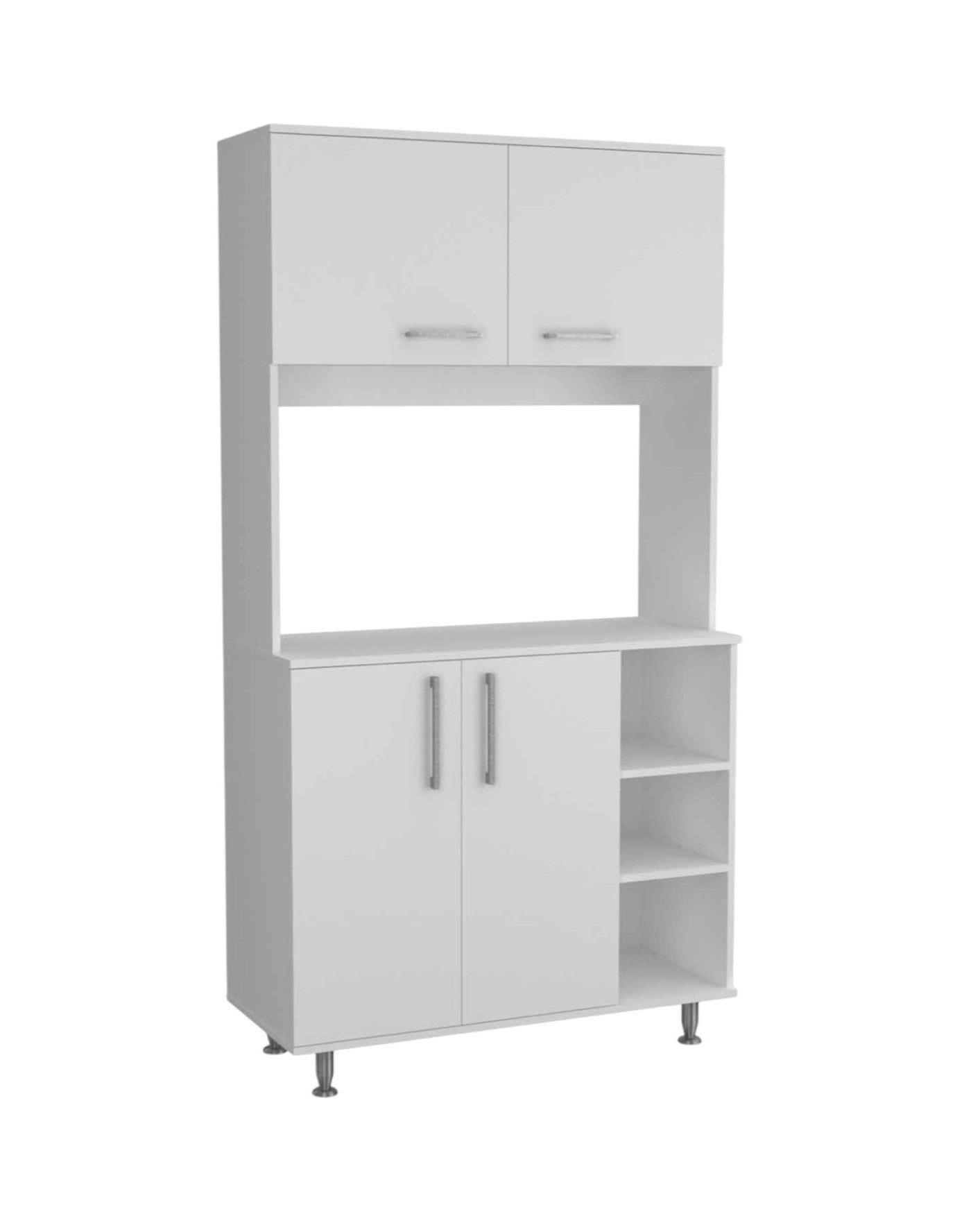 71" Modern White Pantry Cabinet with Five Shelves